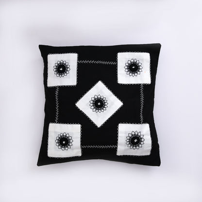 Ebony Flower Cushion Cover