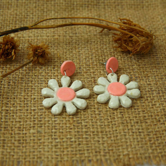 Embossed Daisy Earrings