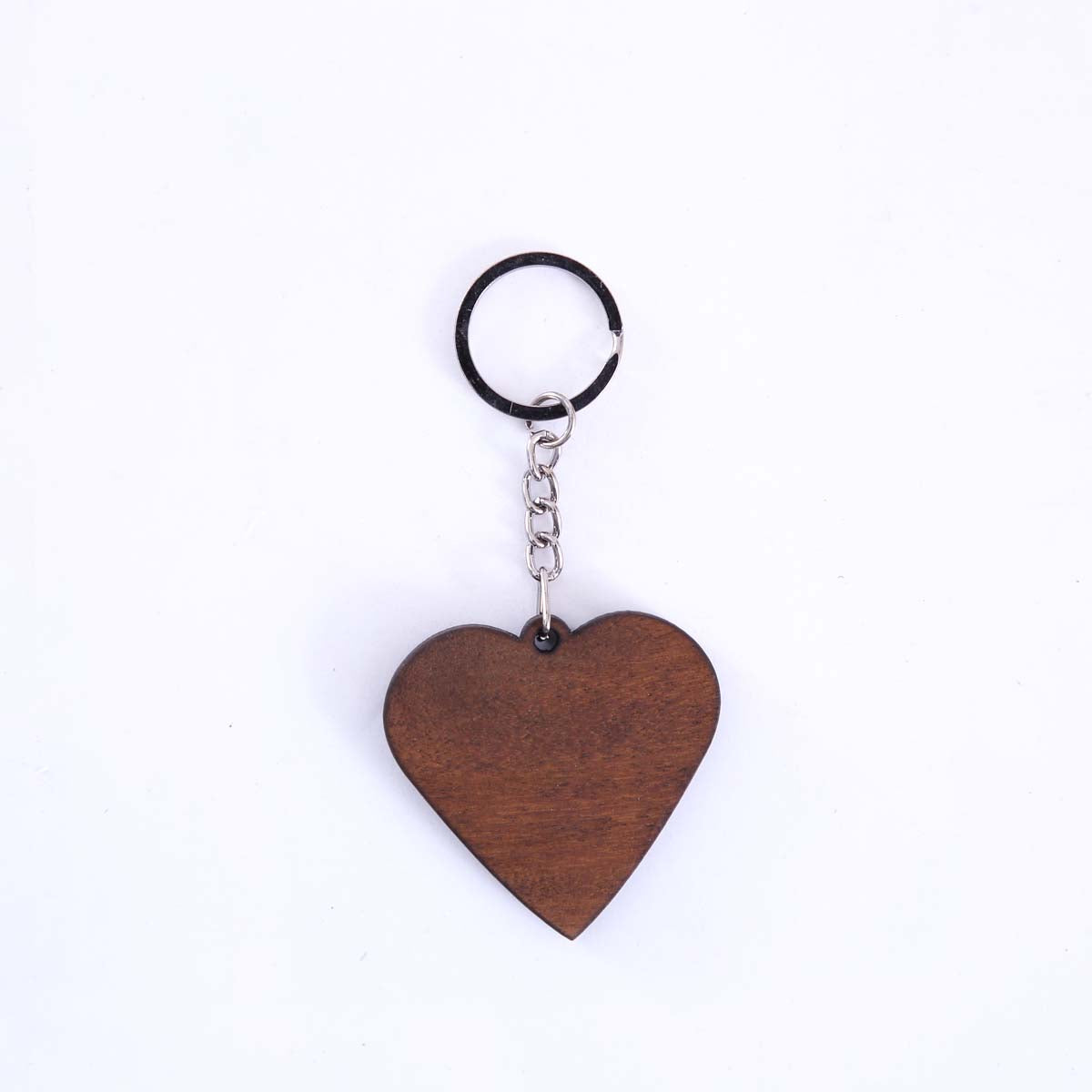 Wooden Heart Key Tag