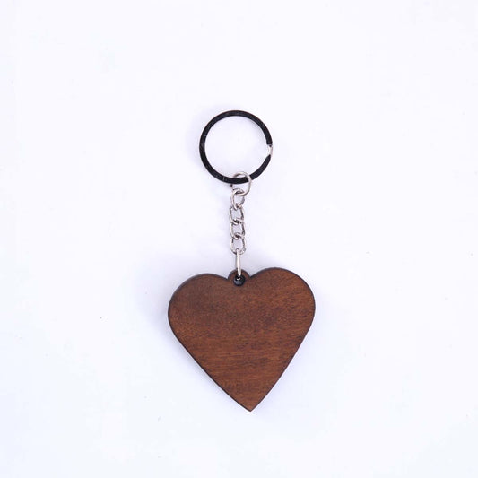 Wooden Heart Key Tag