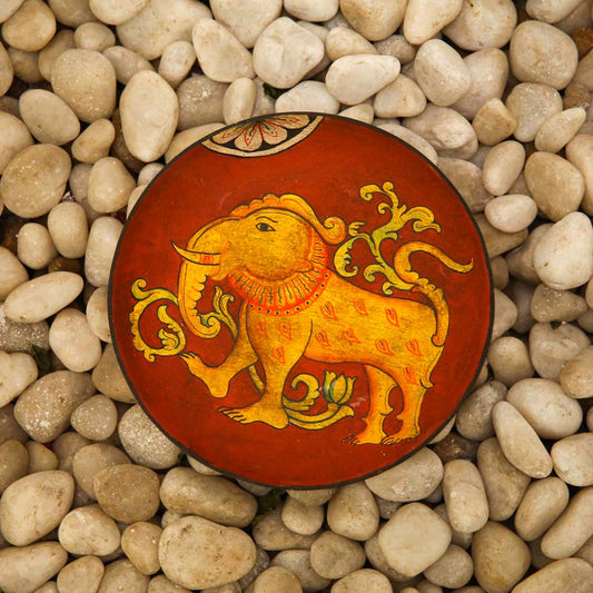 Traditional Elephant Decorative Wooden Plate