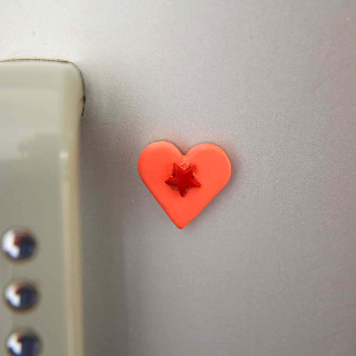 Peachy Heart Fridge Magnet