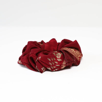 Maroon Motif Scrunchie