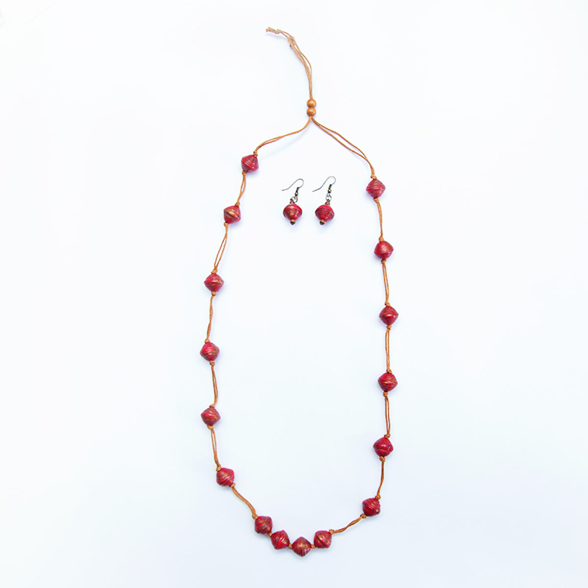 Maroon Necklace and Earring Set