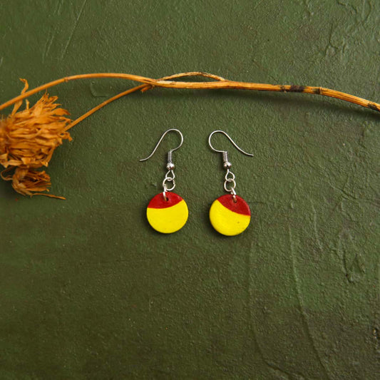 Yellow Moon Terracotta Earrings