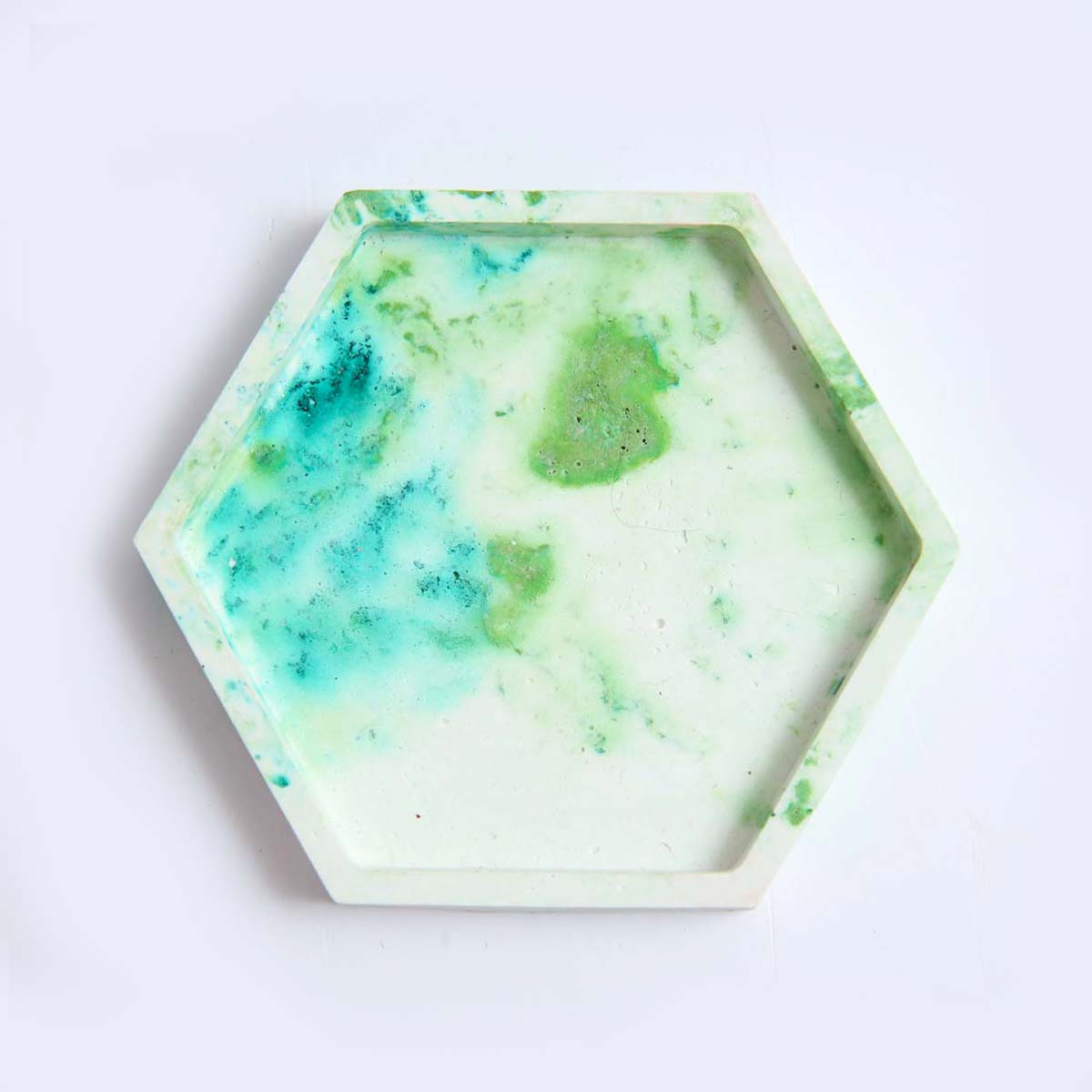 Green Marbled Hexagon Coaster