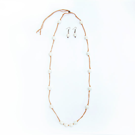 White Necklace and Earring Set