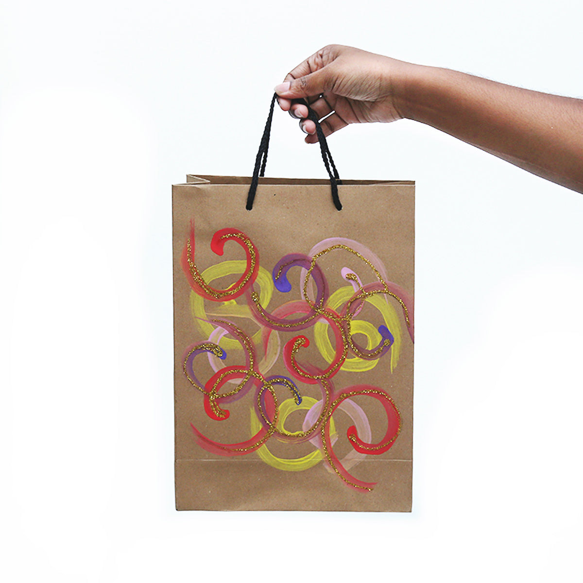 Swirls Hand Painted Gift Bag