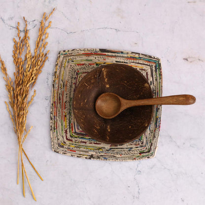 Natural Square Paper Heat Mat Set