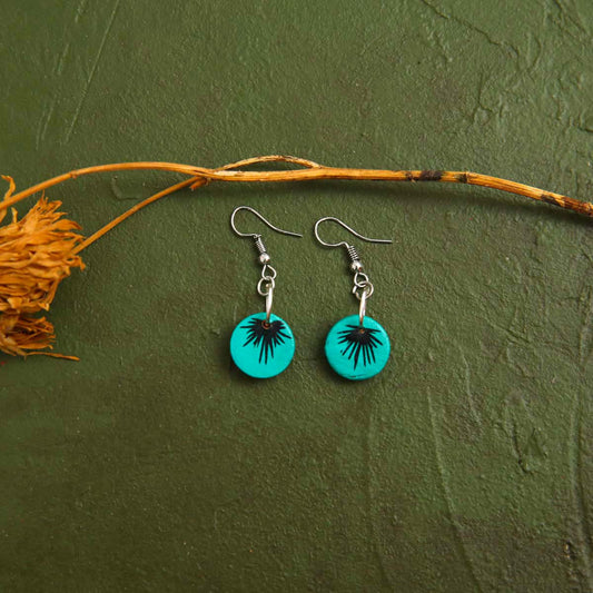 Teal Moon Terracotta Earrings