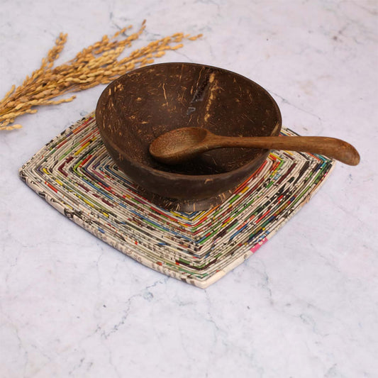 Natural Square Paper Heat Mat Set