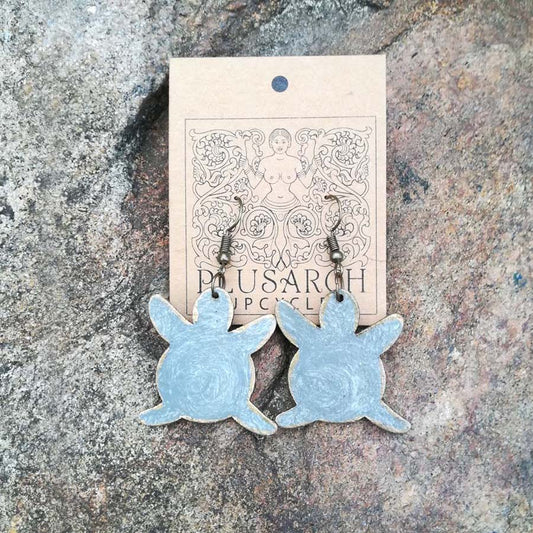 Grey Turtle Paper Earrings