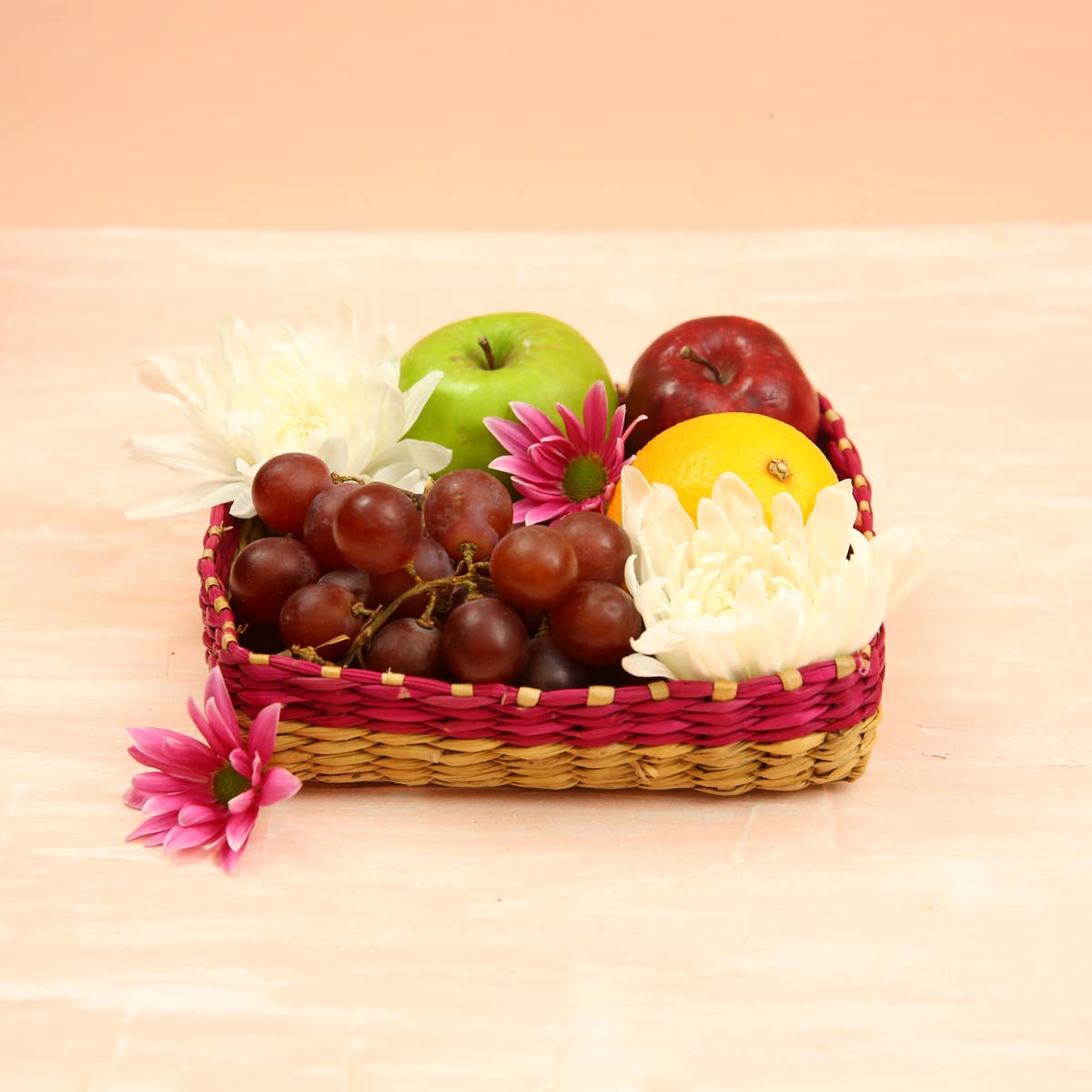 Magenta Reed Fruit Basket small
