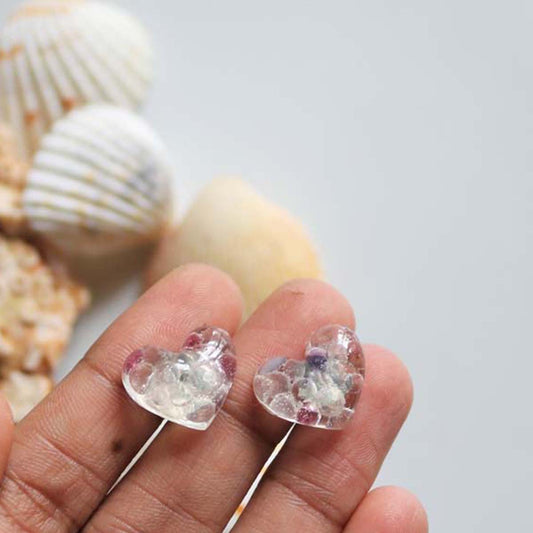 Resin Hearts Earrings