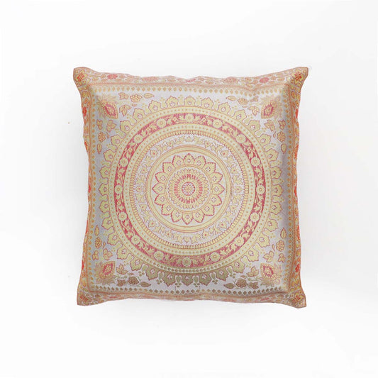 White Lotus Silk Cushion Cover