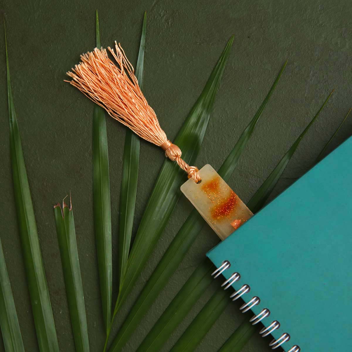 Copper Glitter Resin Bookmark