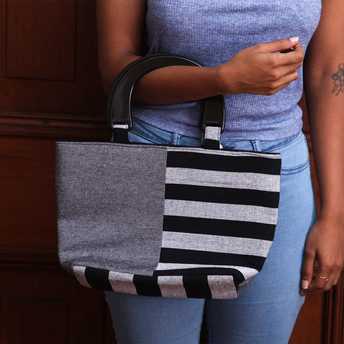 Grey Block Handbag