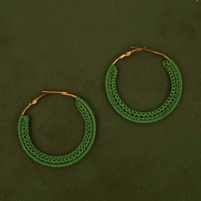Pine Crochet Hoop Earrings