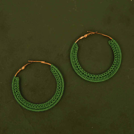 Pine Crochet Hoop Earrings