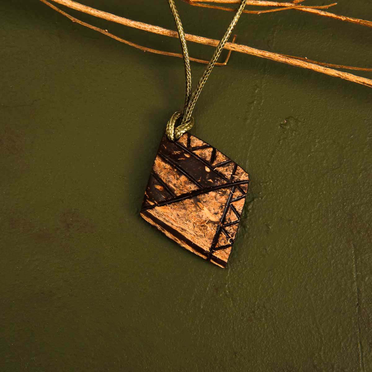 Diamond Coconut Shell Necklace