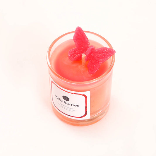 Wild Berries Butterfly Glass Candle