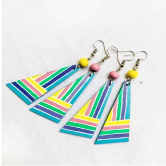 Pastel Shades Wooden Earrings