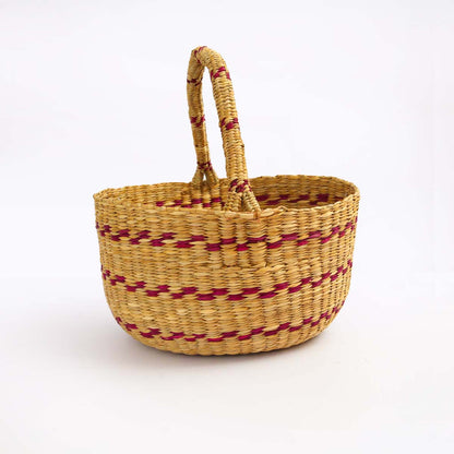 Magenta Reed Bread Basket