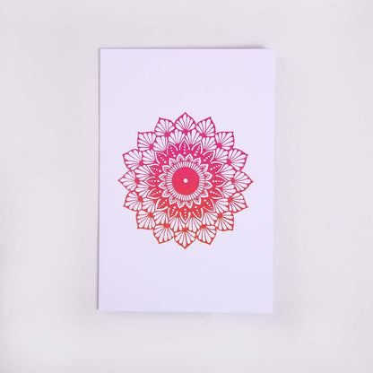 Pink & Orange Shaded Daffodil Mandala Card