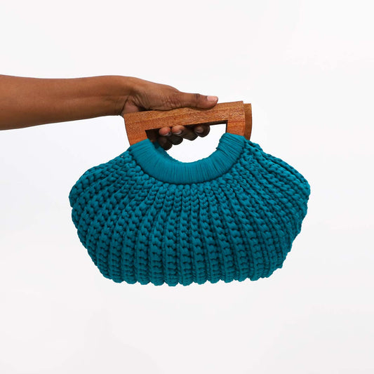 Aqua Crotchet Bag