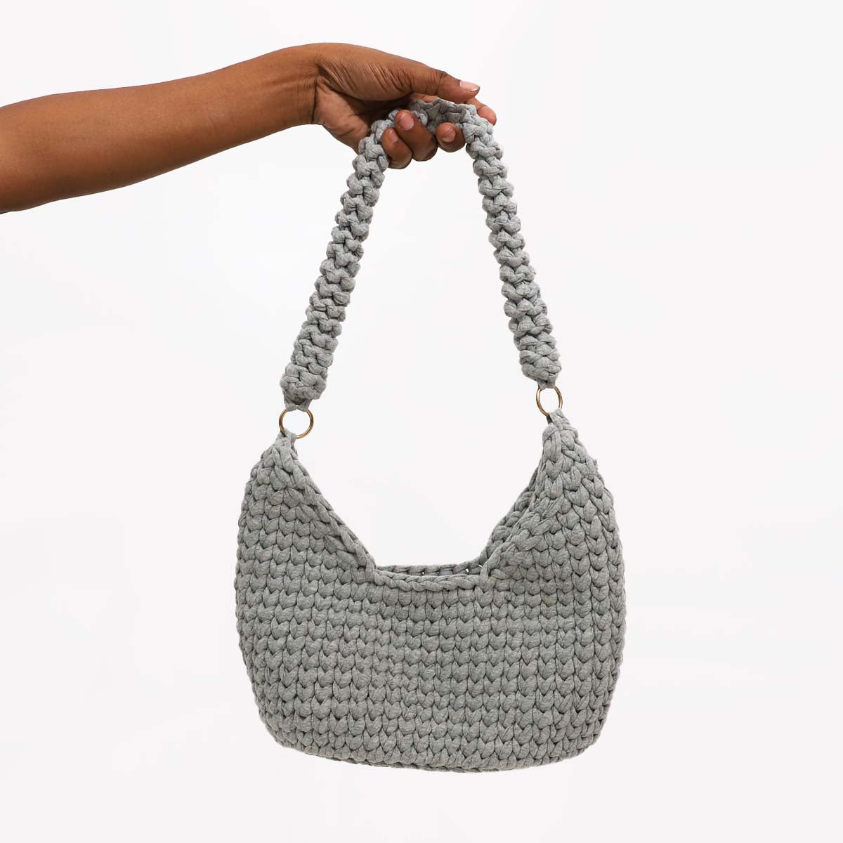 Grey Crotchet Shoulder Bag