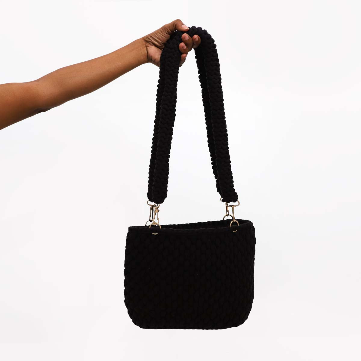 Classic Black Crotchet Handbag