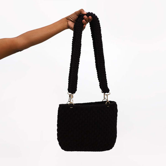 Classic Black Crotchet Handbag