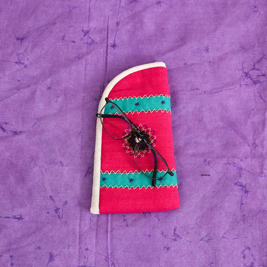 Pink Handloom Spectacle Case