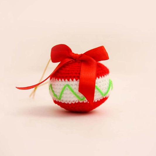 Red Crochet Christmas Bauble