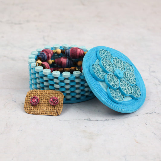 Large Cobalt Paper Jewellery Box