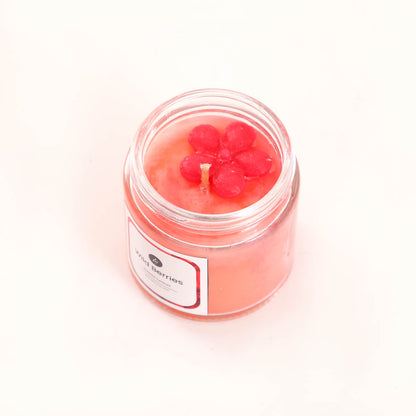 Wild Berries Flower Glass Candle