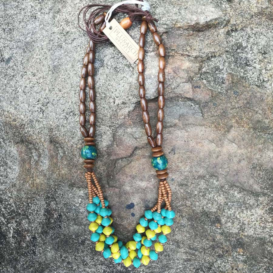 Teal &amp; Yellow Necklace