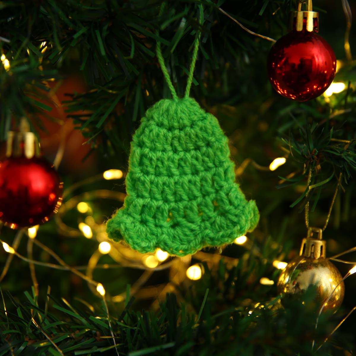 Grinch Green Wool Bell Ornament