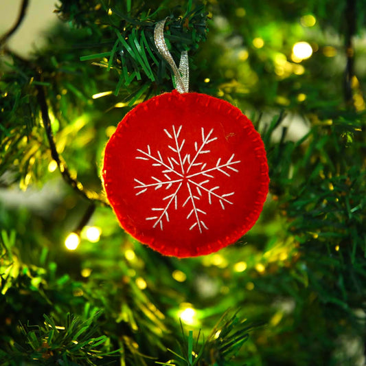 Red Fabric Bauble Ornament