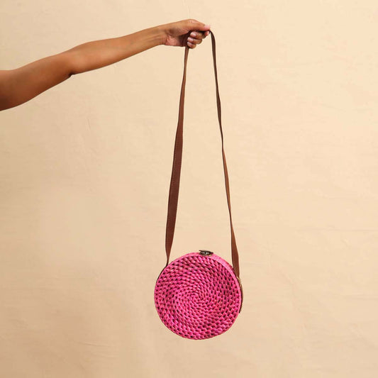 Magenta Palmyra Cross Body Bag