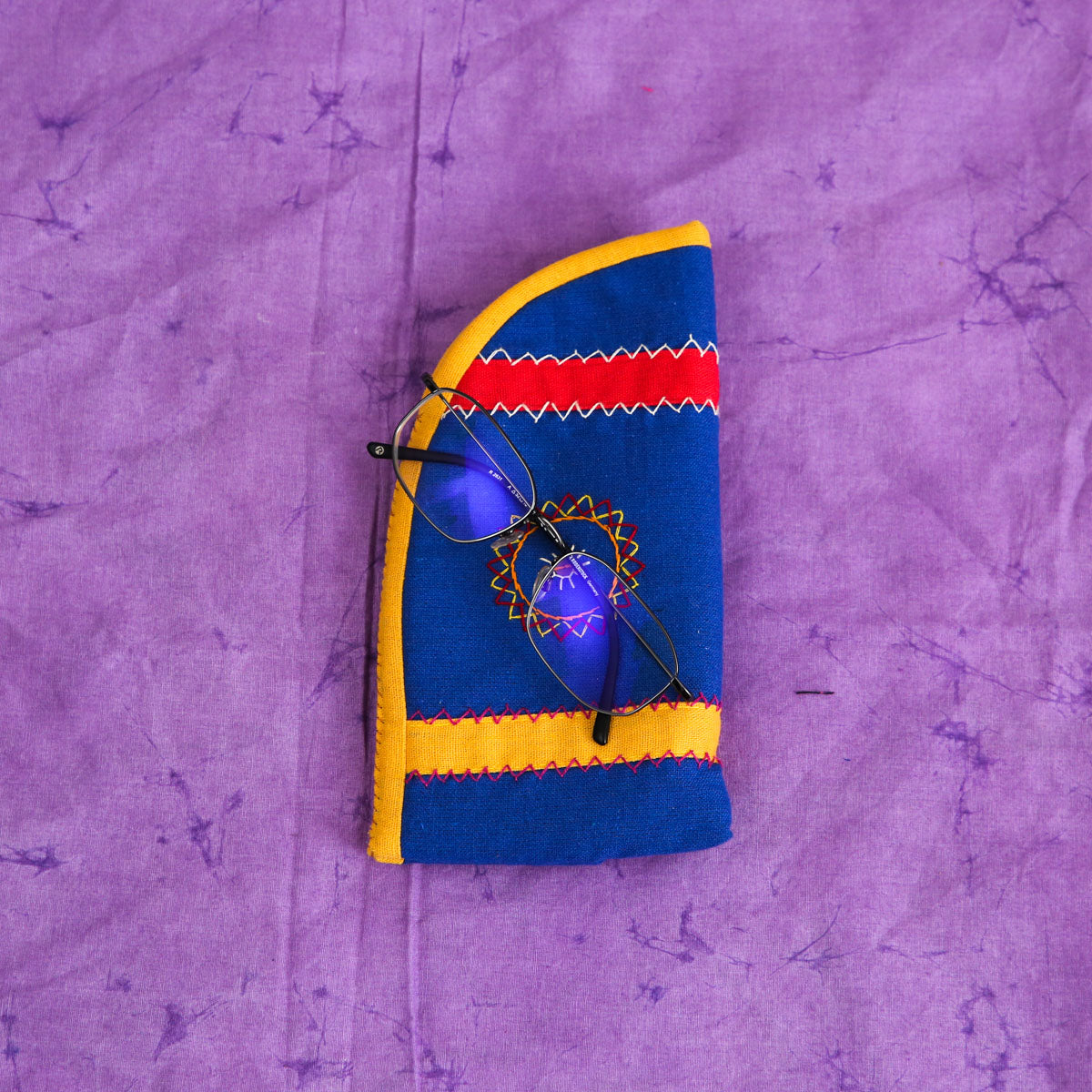 Blue Handloom Spectacle Case