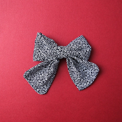 Black Floral Bow
