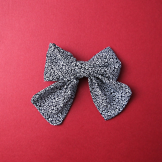 Black Floral Bow