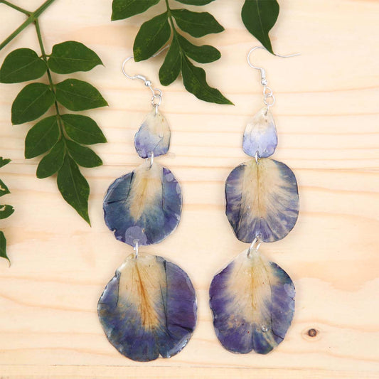 Layered Butterfly Pea Earrings