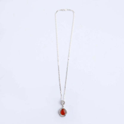Silver Agate Pendant & Chain
