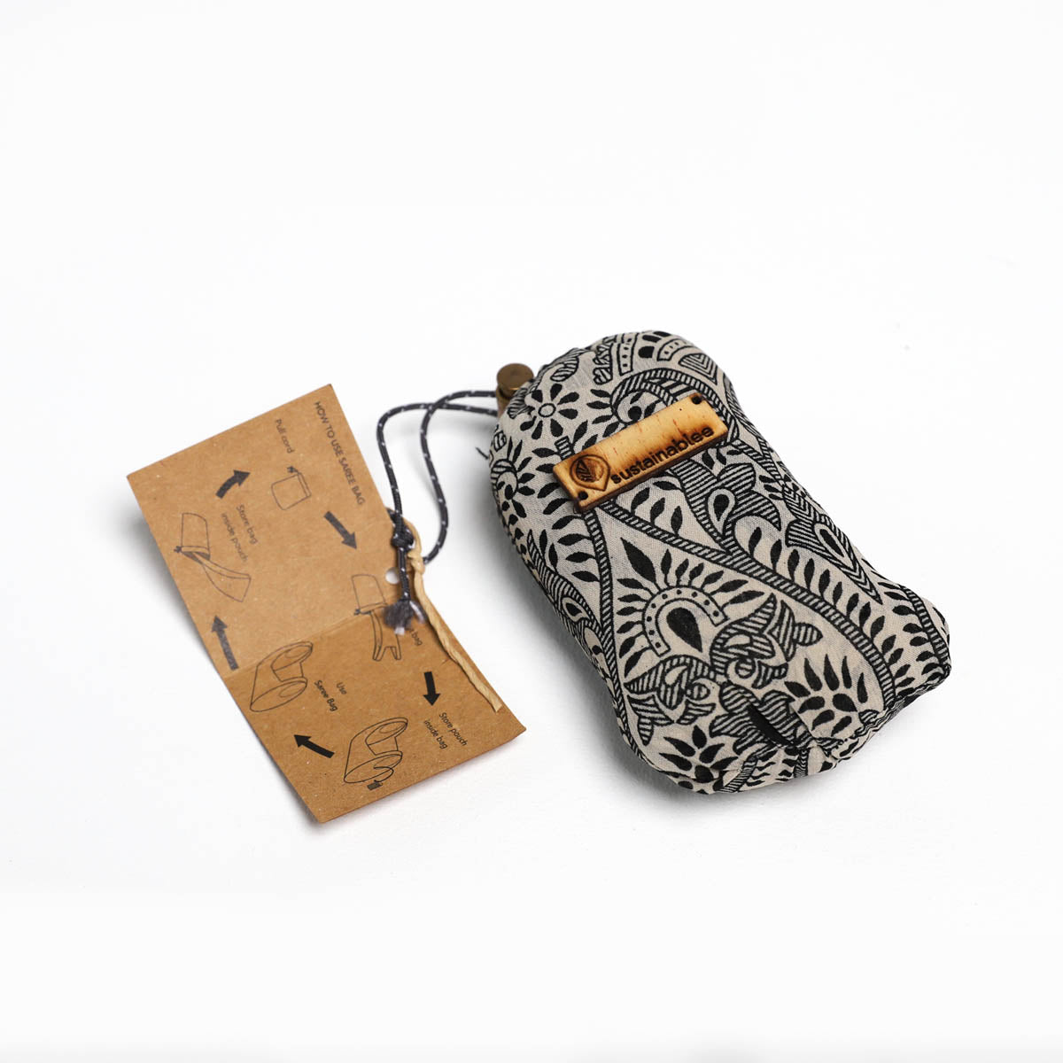 Black and White Saree Bag