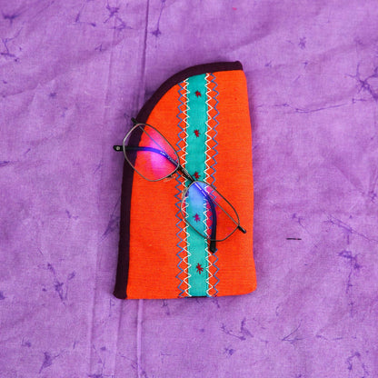 Orange Handloom Spectacle Case