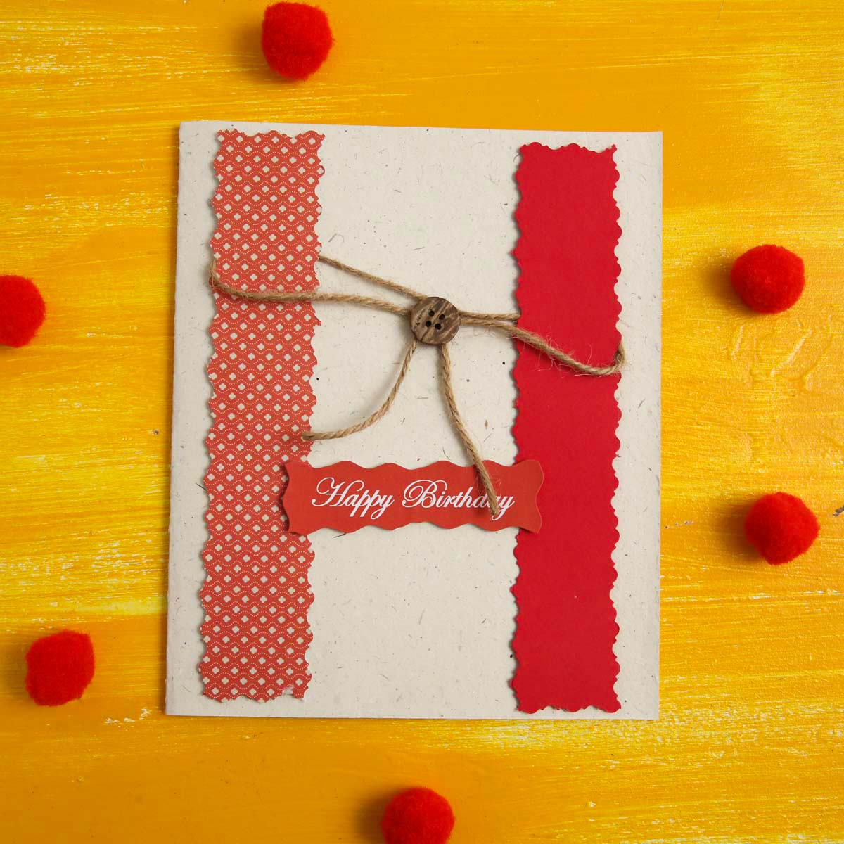 Buttoned Happy Birthday Card