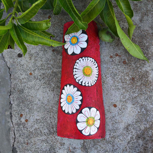 Traditional Flowers Ulu Wall Hanging
