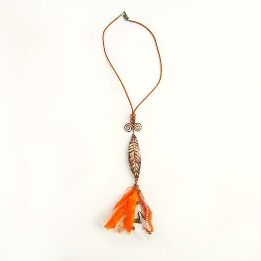 Orange Brass Necklace